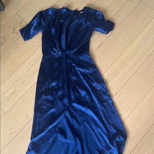 Elegant Blue Satin Dress